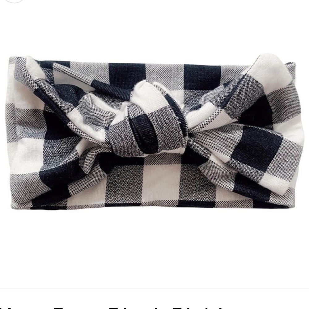 NWT Angel Dear 0–12m Buffalo Check Headband